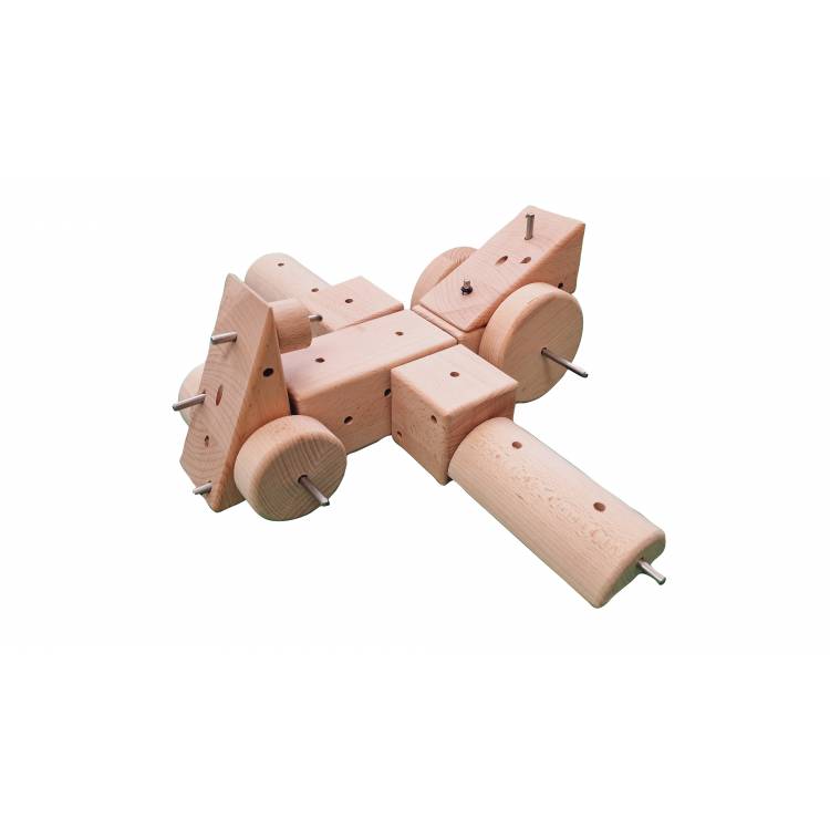 Dřevěná Poly mini stavebnice v boxu